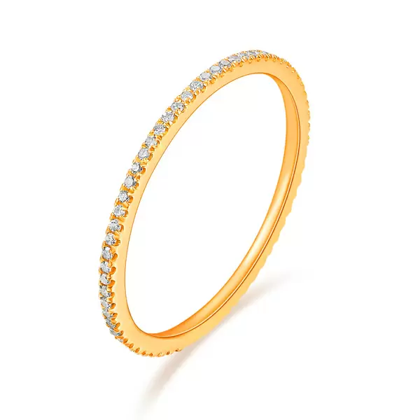 Leaf Jewelry Memoryring mit Diamanten, 18 K Gelbgold Kostenlose Rückgabe