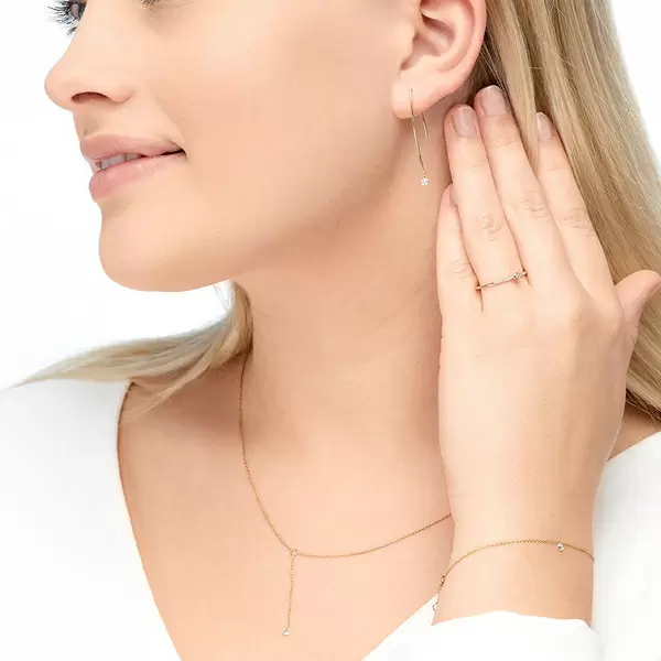 Leaf Jewelry Halskette Y-Pure Diamant, 18 K Gelbgold Begrenzte Freigabe