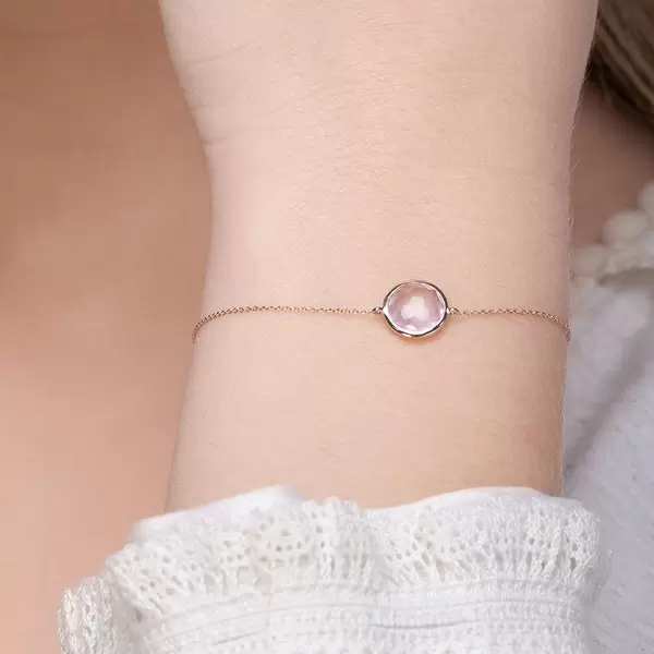 Leaf Jewelry Armkette Rosenquarz, 14 K Roségold Letzte 3 Tage
