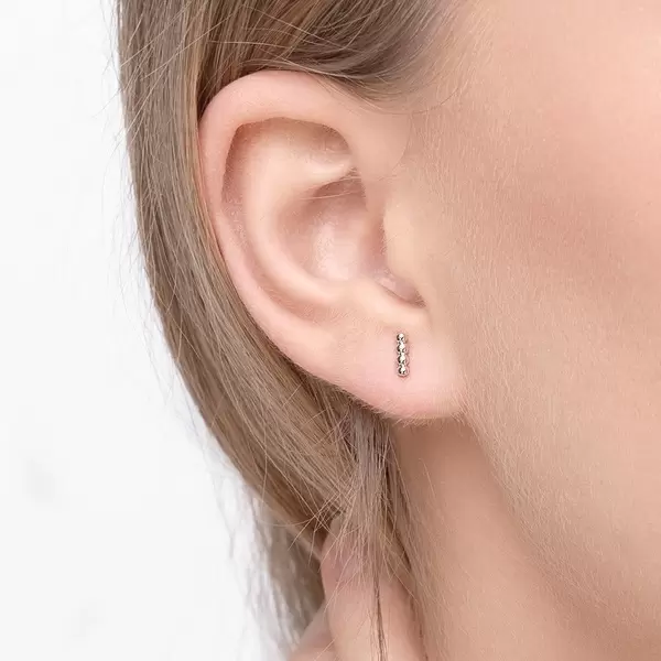Leaf Jewelry Ohrstecker 4 Kugel, 14K Weißgold JETZT KAUFEN