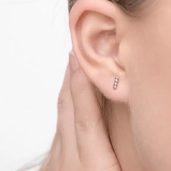 Leaf Jewelry Ohrstecker 4 Kugel, 14K Weißgold JETZT KAUFEN