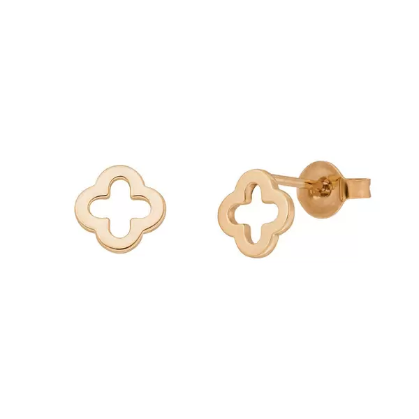 Leaf Jewelry Ohrstecker Clover, 14 K Rosegold Letzter Tag