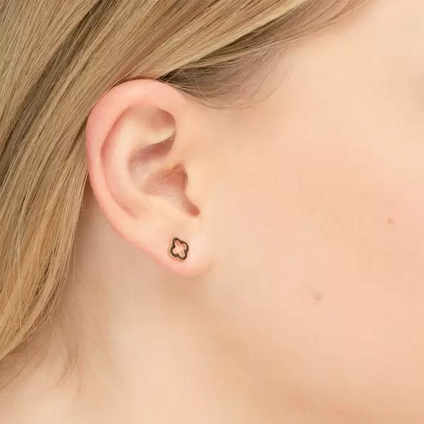 Leaf Jewelry Ohrstecker Clover, 14 K Rosegold Letzter Tag