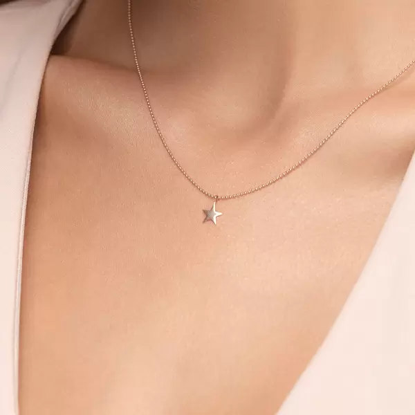 Leaf Jewelry Halskette STAR, 14 K Rosegold Zeitbegrenzte Promotion