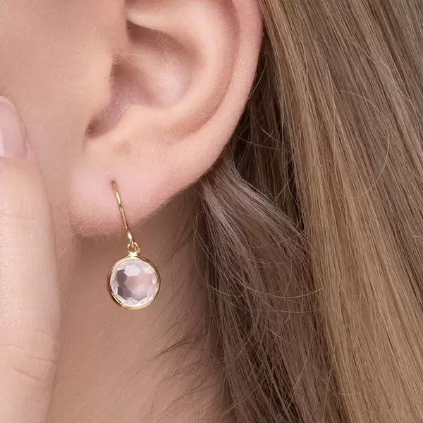 Leaf Jewelry Ohrringe Rosenquarz, 14 K Gelbgold Bis zu 65% Rabatt