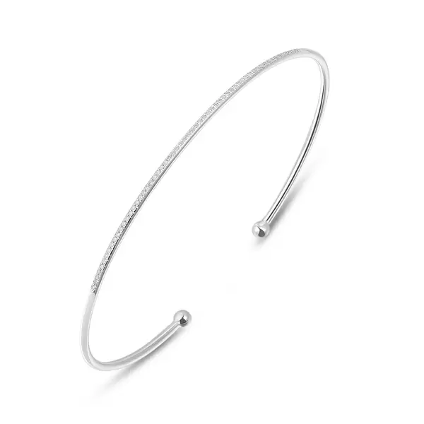 Leaf Jewelry Armreif Circle mit Diamanten, 18 K Weißgold Sonderangebot der Fabrik