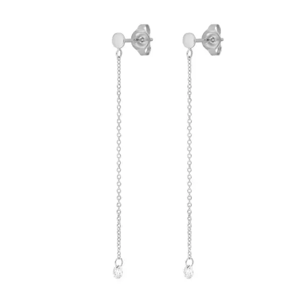Leaf Jewelry Ohrringe Pure Kette, 18 K Weißgold Vierteljährliche Förderung