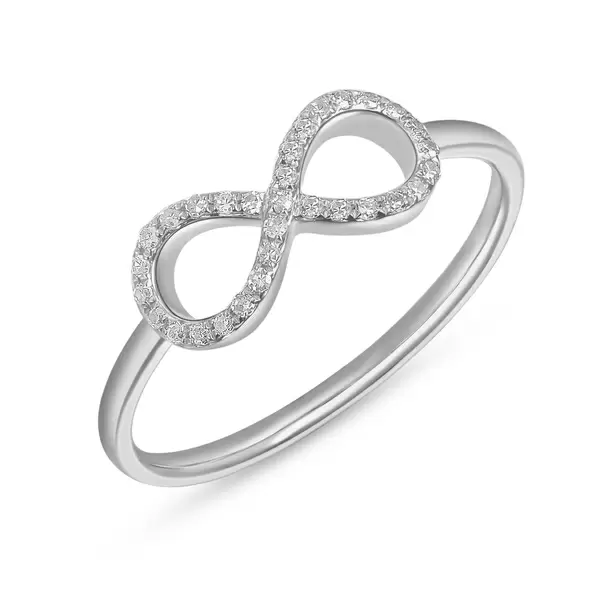 Leaf Jewelry Infinityring mit Diamanten, 18 K Weißgold Riesige Rabatte