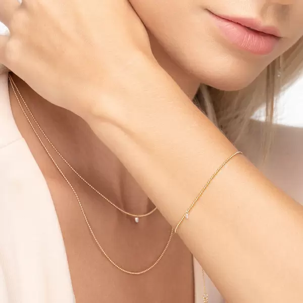 Leaf Jewelry Armkette Pure Ball Chain, Diamant, 14 K Gelbgold 50% Rabatt mit kostenlosem Versand