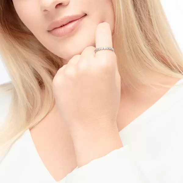 Leaf Jewelry Ring Balls mit Zirkonia, 925 Sterlingsilber Im Verkauf