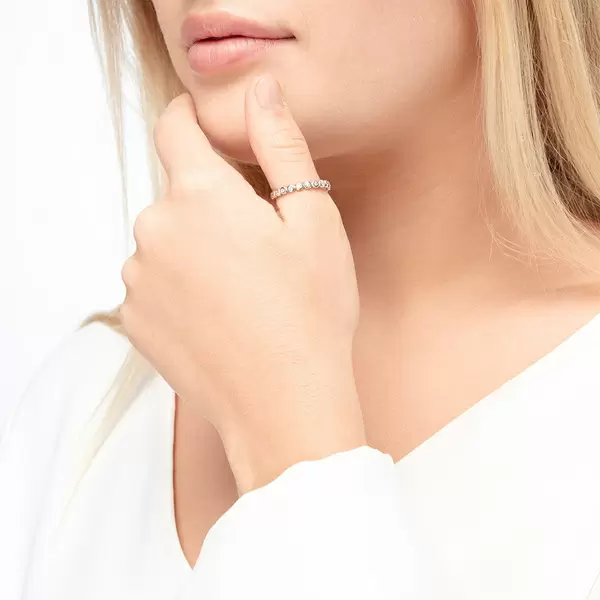 Leaf Jewelry Ring Balls mit Zirkonia, 925 Sterlingsilber Im Verkauf