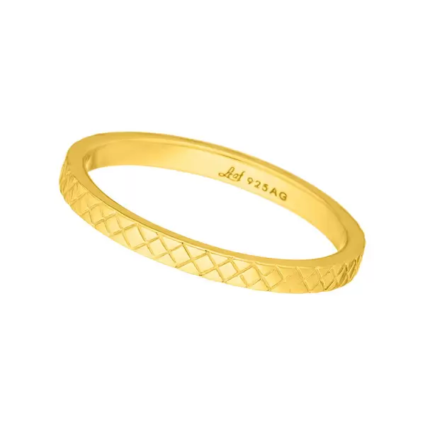 Leaf Jewelry Ring Plaid, matt, 18 K Gelbgold vergoldet, Gr.50 50% Rabatt für begrenzte Zeit