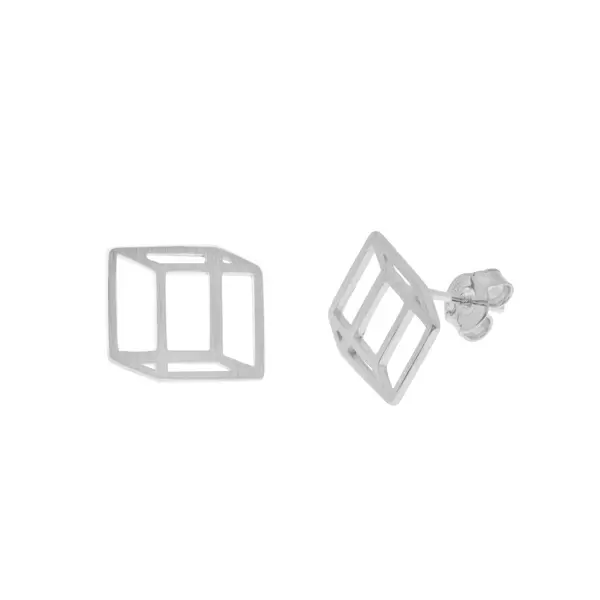 Leaf Jewelry Ohrstecker Cube matt, 925 Sterlingsilber Online
