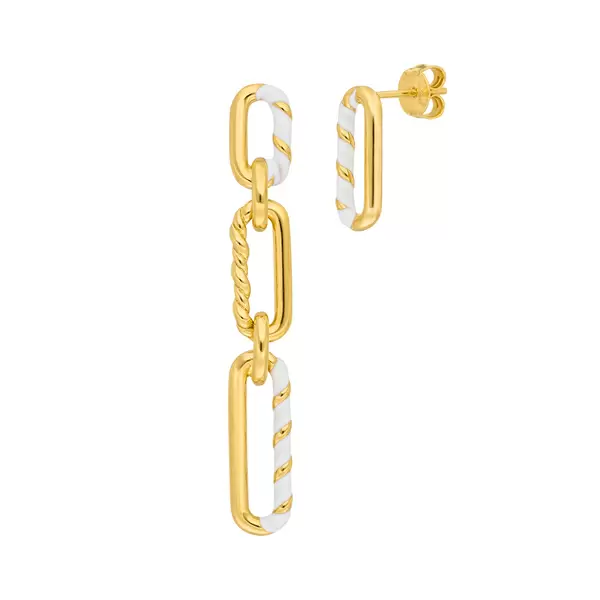 Leaf Jewelry Silber Ohrringe, Gelbgold, Neon Twist Outlet
