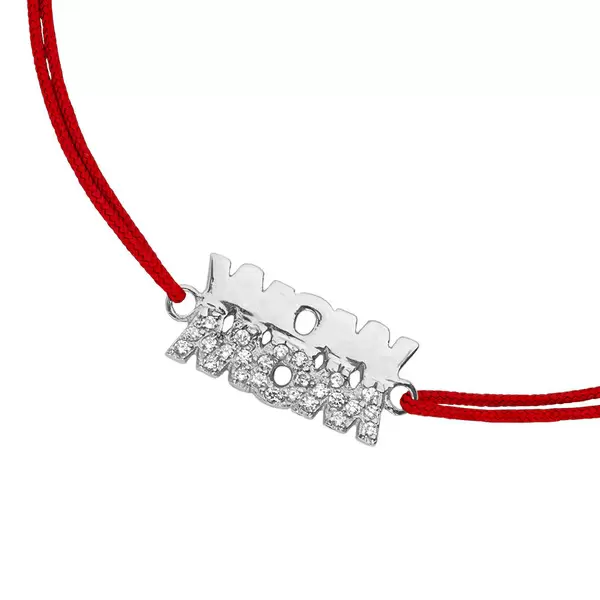 Leaf Jewelry Glücksarmband WOW MOM, 925 Sterlingsilber, Rot Schlussverkauf