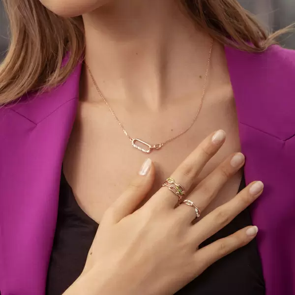 Leaf Jewelry Silber Halskette, Rosegold, Neon Twist Preisnachlass