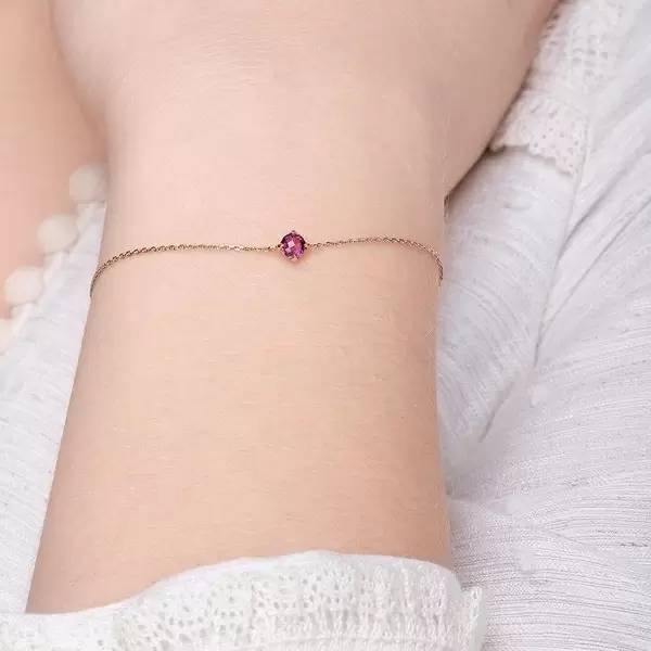 Leaf Jewelry Armkette Cabochon, Rhodolite, 14 K Rosegold Weihnachtsangebot