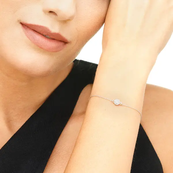 Leaf Jewelry Armkette Pavé II mit Diamanten, 18 K Weißgold Muttertagsangebot