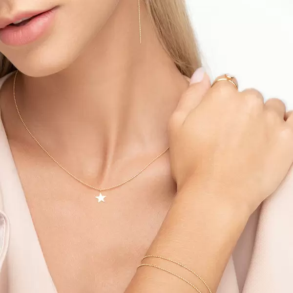 Leaf Jewelry Halskette STAR, 14 K Gelbgold Top Angebot