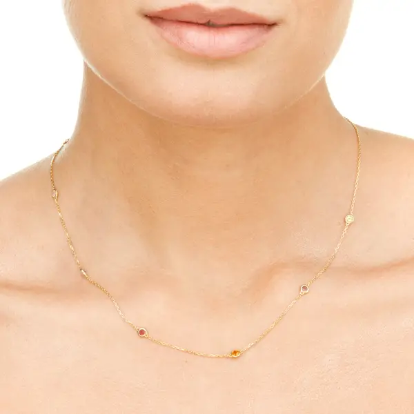 Leaf Jewelry Halskette Fine Gems, 14K Gelbgold Neueste Mode