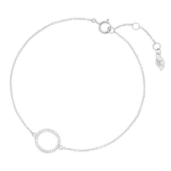 Leaf Jewelry Armkette Circle mit Diamanten, 18 K Weißgold Zeitlich begrenztes Angebot