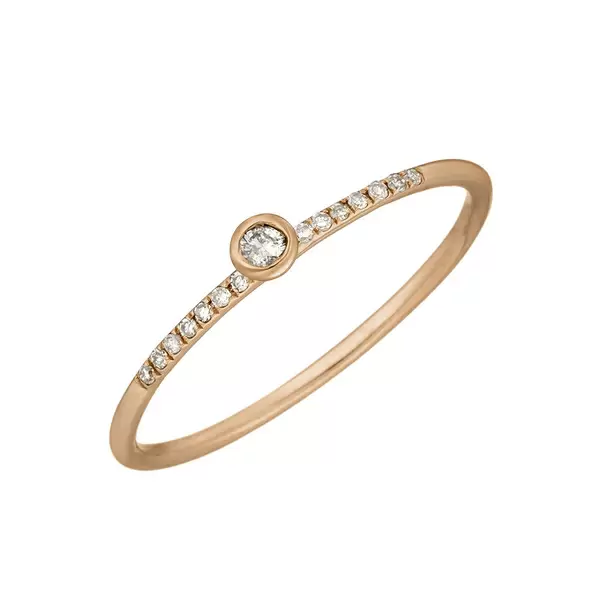 Leaf Jewelry Ring Petite, White Diamond, 14 K Rosegold Saisonale Angebote