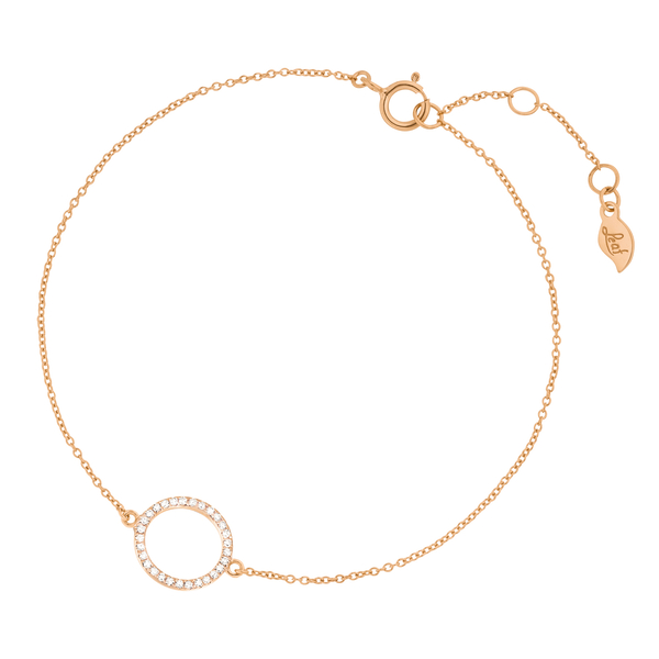 Leaf Jewelry Armkette Circle mit Diamanten, 18 K Roségold Räumungsverkauf