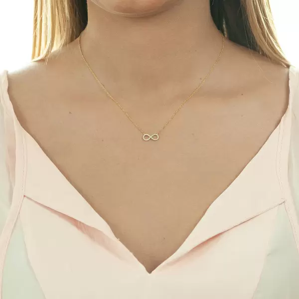 Leaf Jewelry Halskette Infinity mit Diamanten, 18 K Gelbgold Tägliche Deals