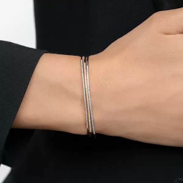 Leaf Jewelry Armreif Circle mit Diamanten, 18 K Rosegold Sonderangebote