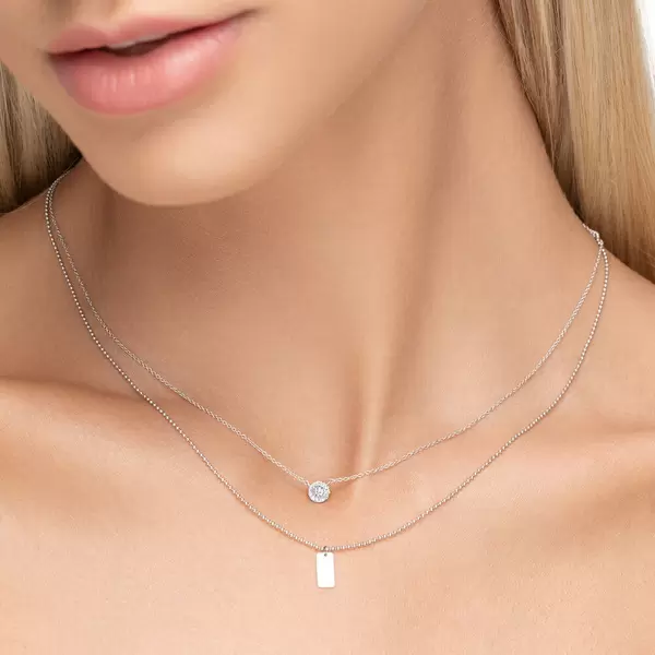 Leaf Jewelry Halskette Pavé II mit Diamanten, 18 K Weissgold VIP-Rabatte