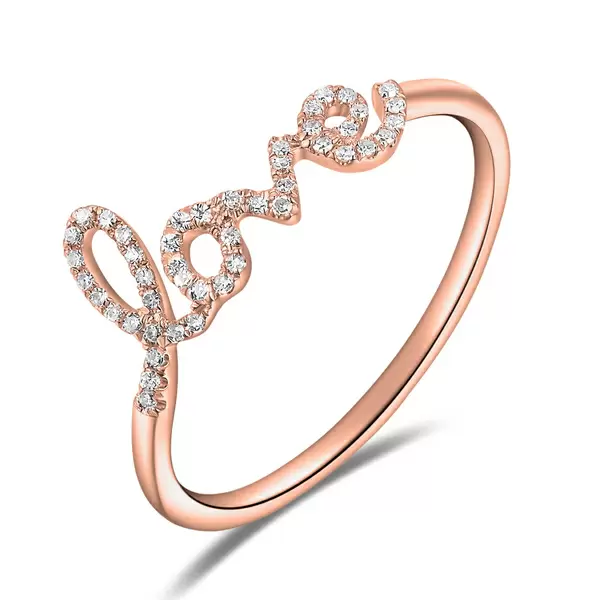 Leaf Jewelry Ring Love 18K Roségold mit Diamanten Wochenangebot