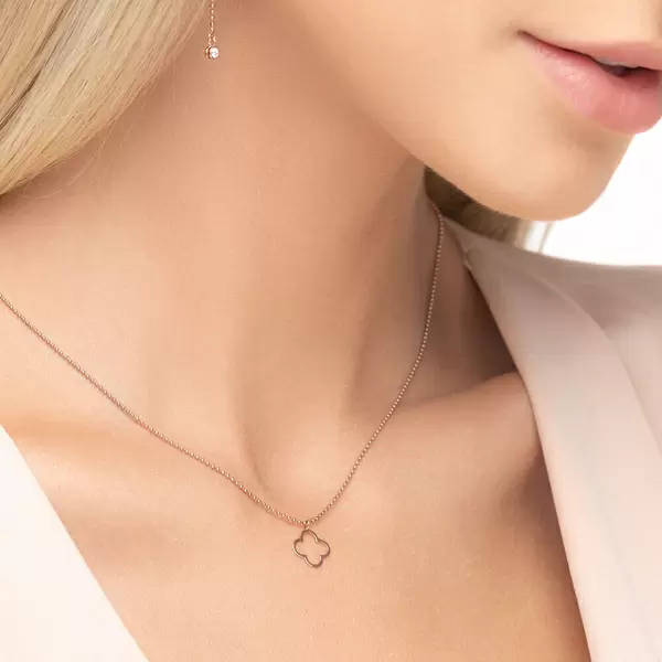 Leaf Jewelry Halskette GENTLE CLOVER, 14 K Rosegold Zeitbegrenzte Promotion