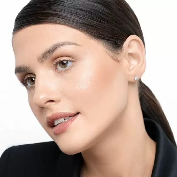 Leaf Jewelry Ohrringe Pavé mit Diamanten, 18 K Weßgold Discount Store für neue Produkte