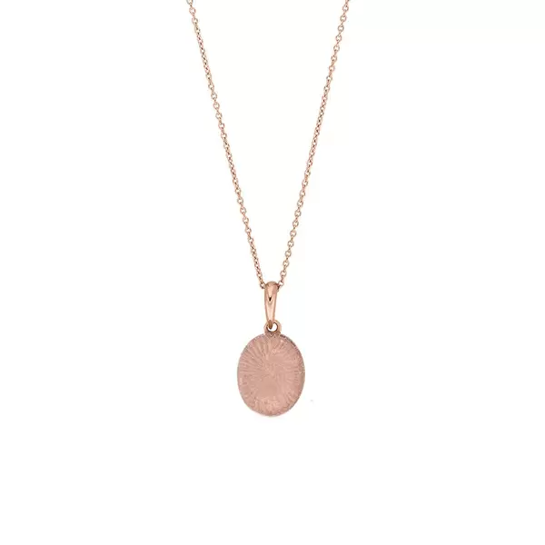 Leaf Jewelry Halskette Cabochon II, 14 K Rosegold, Rosenquarz Clearance-Verkauf