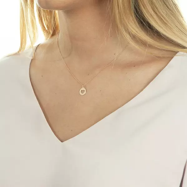 Leaf Jewelry Halskette Heart, 14 K Rosegold Kostenloser Versand international