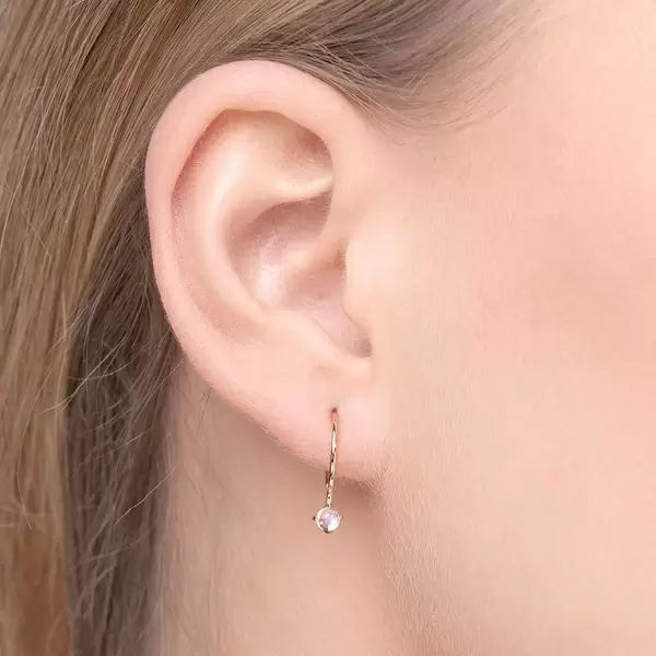 Leaf Jewelry Ohrringe Cabochon, Mondstein, 14 K Gelbgold Outlet