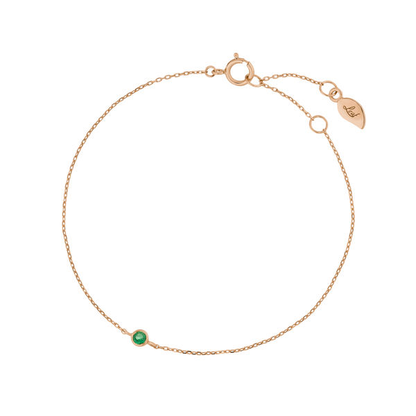 Leaf Jewelry Armkette Smaragd, 14K Rosegold Auslauf