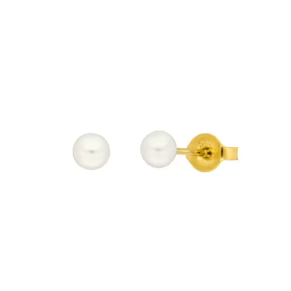 Leaf Jewelry Ohrstecker Perle, 4mm, 14 K Gelbgold Verkauf