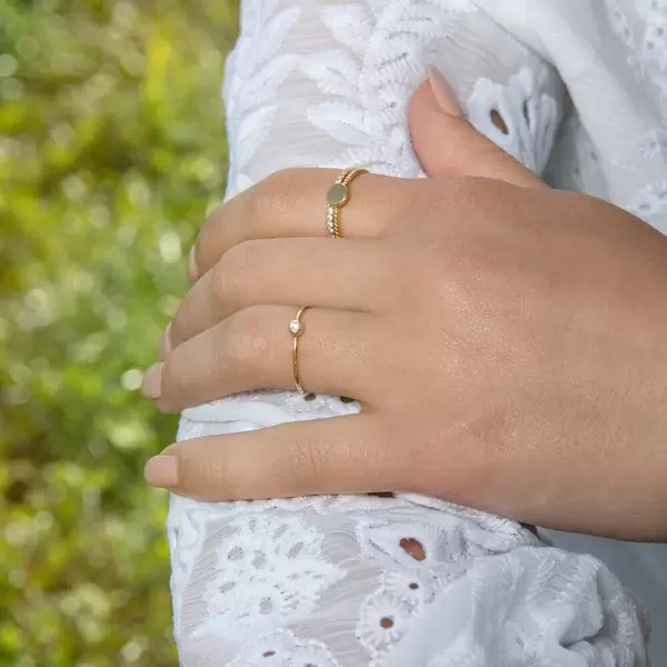 Leaf Jewelry Ring "my first diamond", 14 K Weißgold Hotsell