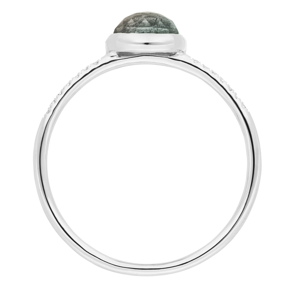 Leaf Jewelry Ring Labradorit mit Diamanten, 14K Weißgold im Angebot