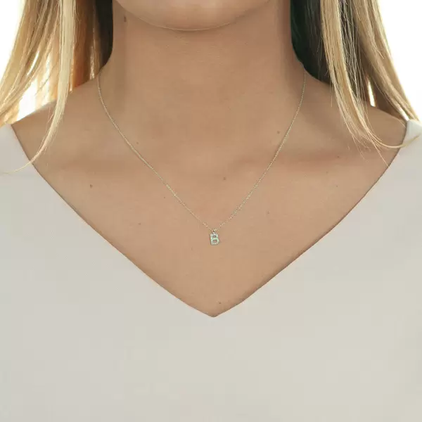 Leaf Jewelry Halskette Letter "B", 14 K Weißgold mit Diamanten Kostenloser Versand