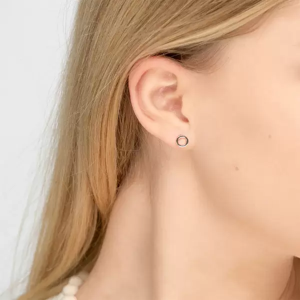 Leaf Jewelry Ohrstecker Circle, 14 K Weissgold Fabrik Onlineshop
