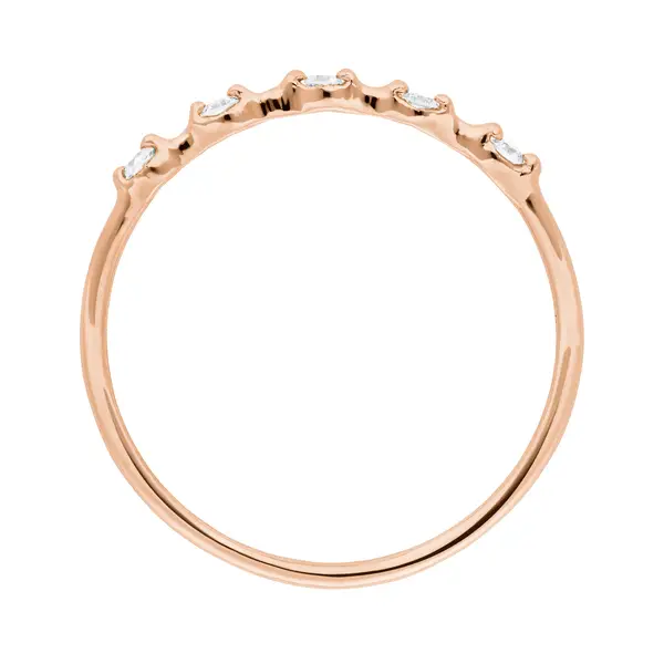 Leaf Jewelry Ring mit 5 Diamanten, 14K Rosegold Begrenztes Angebot