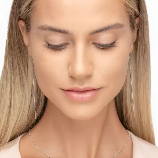 Leaf Jewelry Ohrringe Ball Chain, 14 K Weißgold Cyber Monday