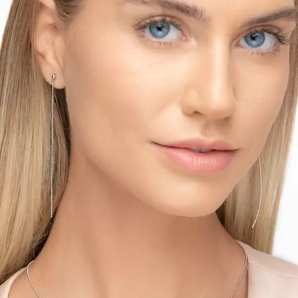 Leaf Jewelry Ohrringe Ball Chain, 14 K Weißgold Cyber Monday