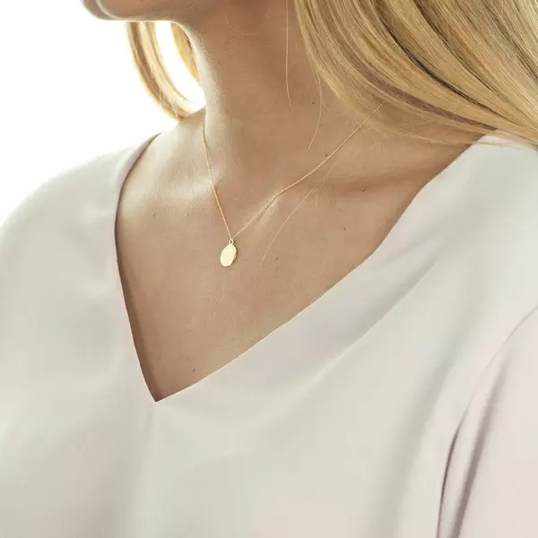 Leaf Jewelry Halskette Plate, 14 K Gelbgold Valentinstagsangebot