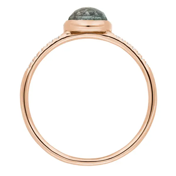 Leaf Jewelry Ring Labradorit mit Diamanten, 14K Rosegold Blitzangebot