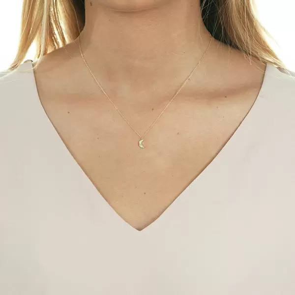 Leaf Jewelry Halskette Halbmond, 18 K Gelbgold Kauf eins, bekomm eins gratis