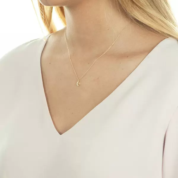 Leaf Jewelry Halskette Halbmond, 18 K Gelbgold Kauf eins, bekomm eins gratis