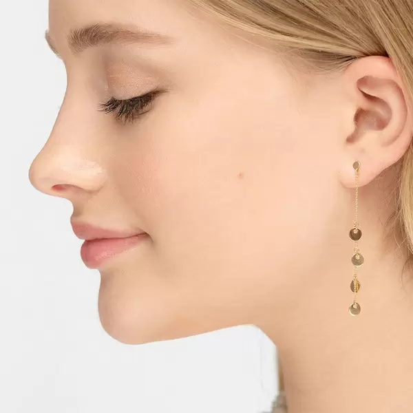 Leaf Jewelry Ohrringe Platelet Kette, 14 K Gelbgold Sonderangebote